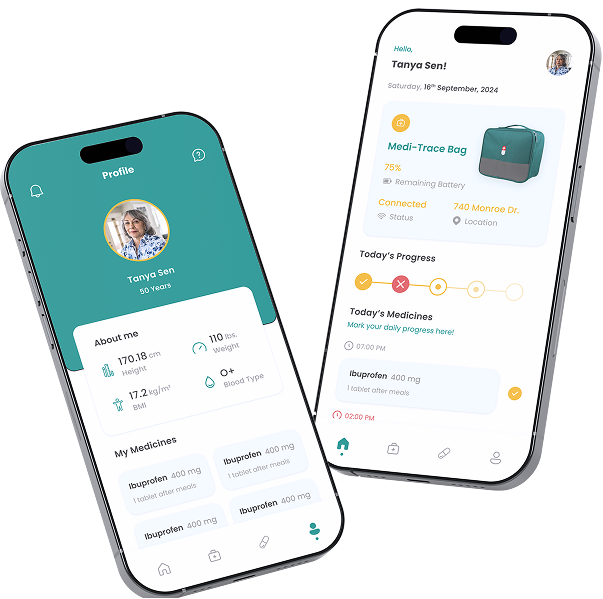 Medi Trace Mobile application interface